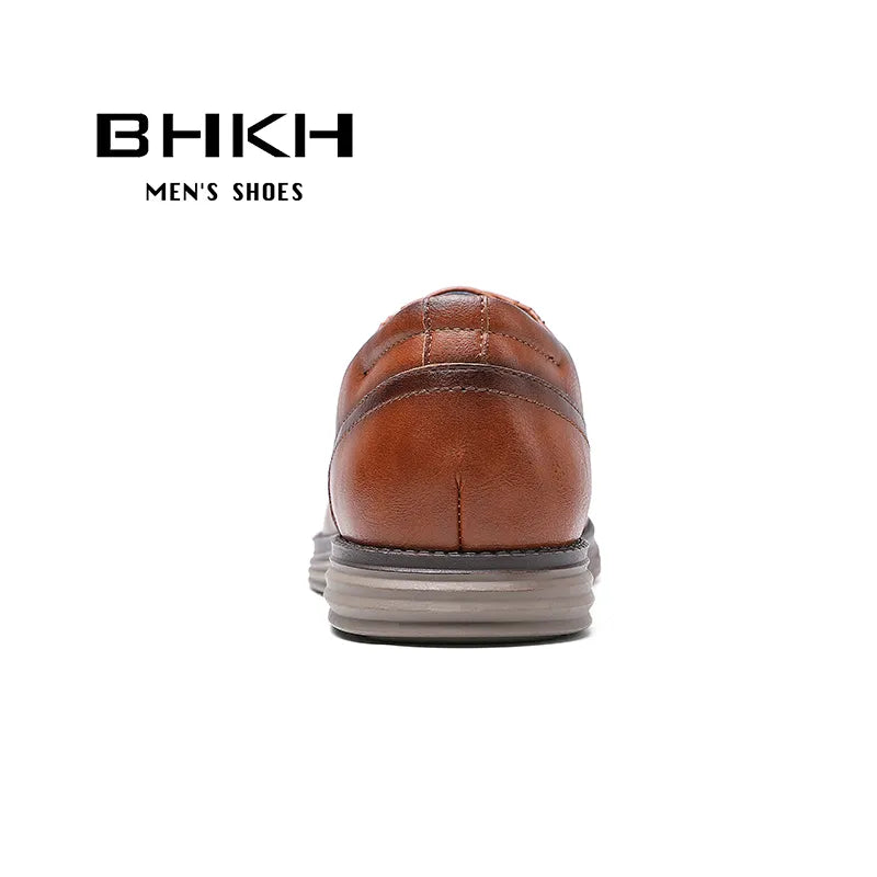 BHKH Man Leather Casual Shoes Business Work Office