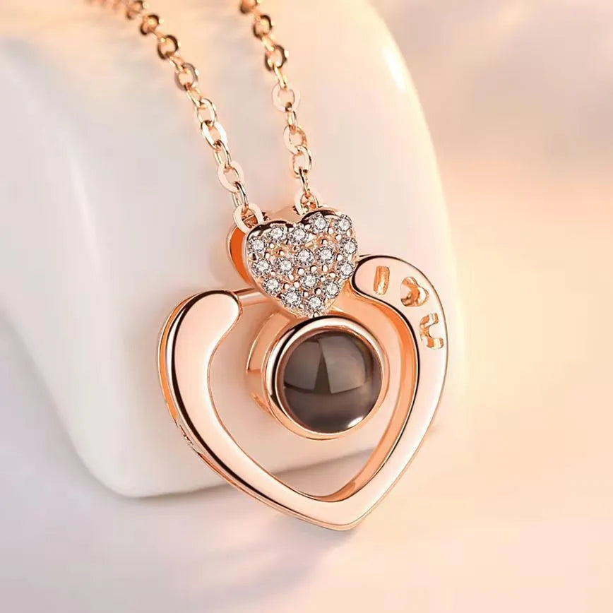 Passionate Love - 100 Languages I Love You Necklace in Rose Gift Box"
