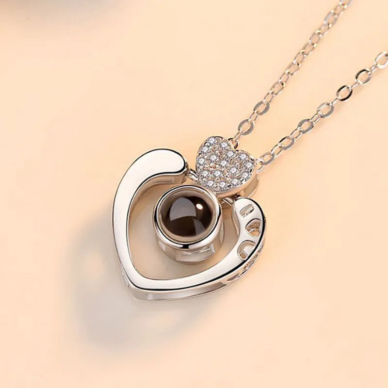 Passionate Love - 100 Languages I Love You Necklace in Rose Gift Box"
