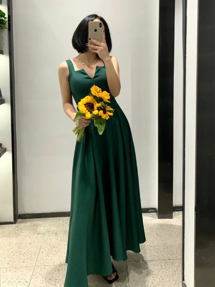 Summer Robe 2023 Dress Women V Neck Long Party Evening Dresses Sexy Tank Backless Spaghetti Strap Maxi Female Holiday Vestidos