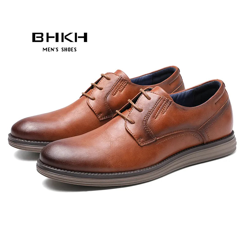 BHKH Man Leather Casual Shoes Business Work Office