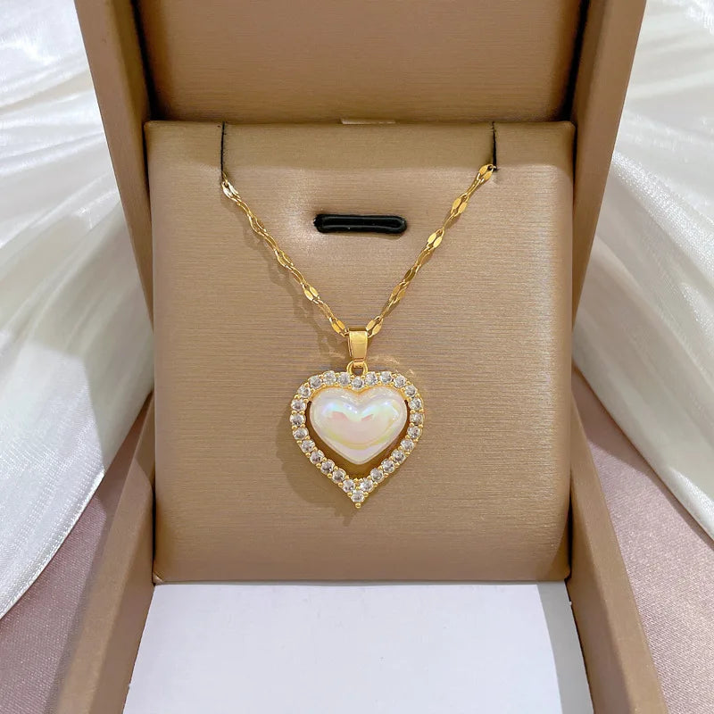 OIMG 316L Stainless Steel - Pearl Pendant Necklace Women