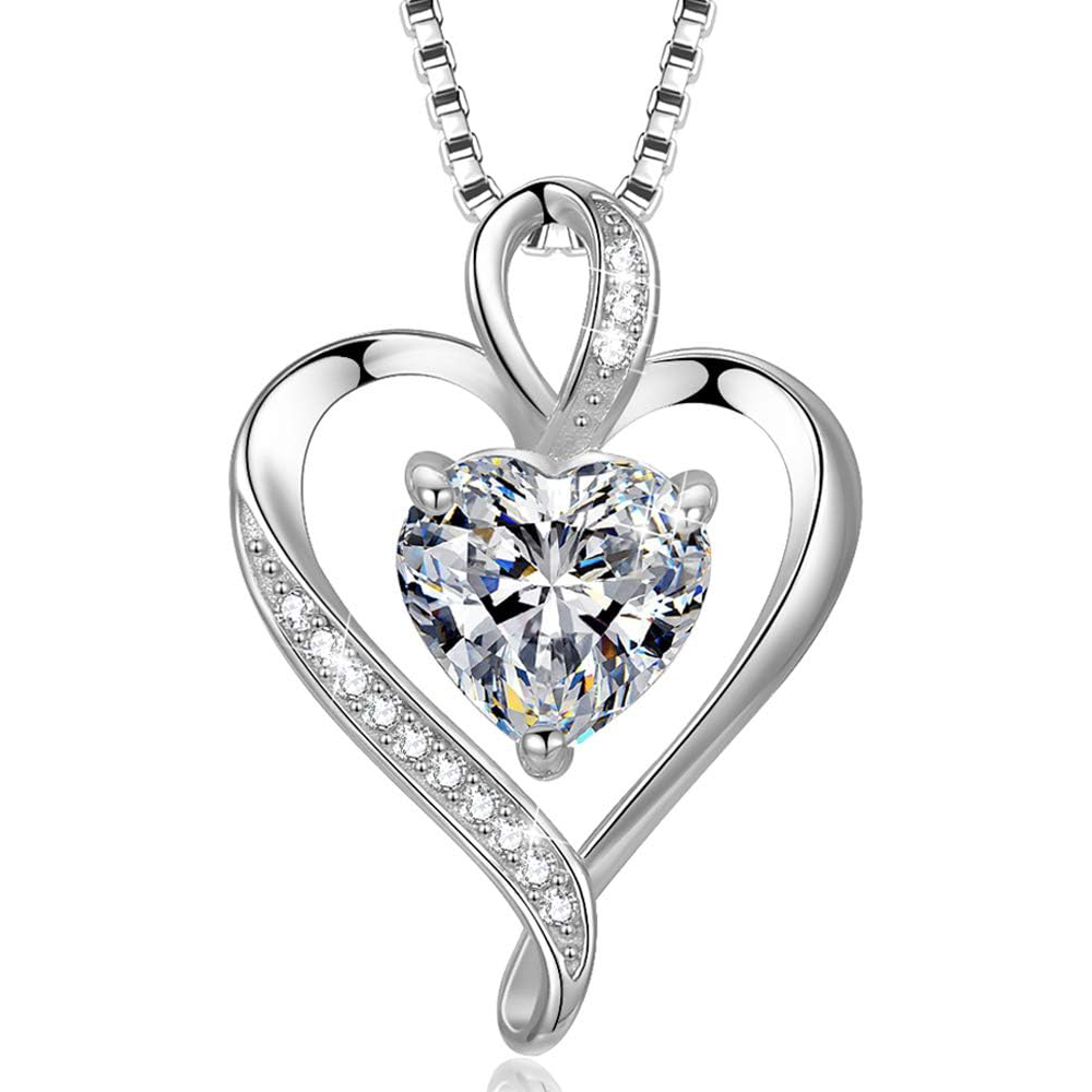 925 Sterling Silver Heart Necklace - A Passionate and Lovely Gift