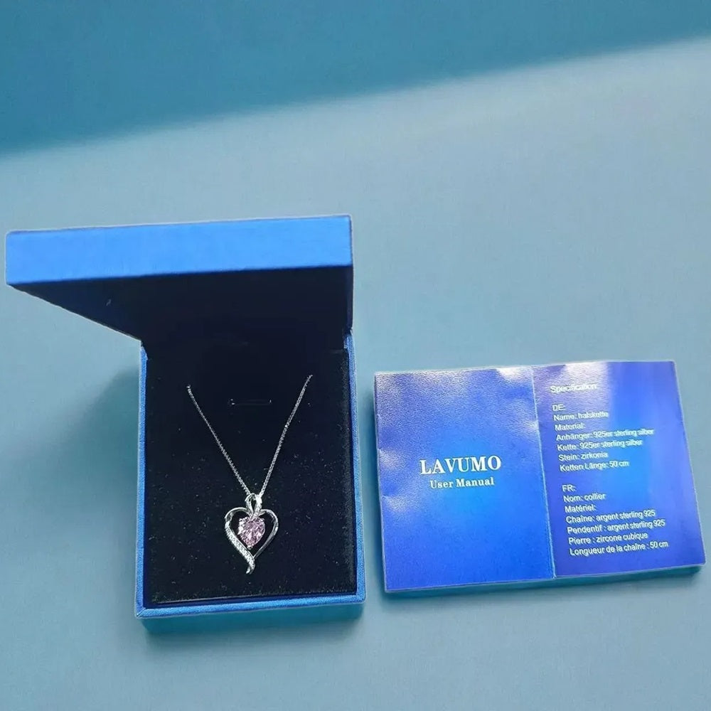 925 Sterling Silver Heart Necklace - A Passionate and Lovely Gift