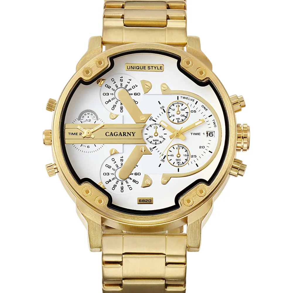 Cagarny Watch - Timeless Elegance with Gold Steel Band