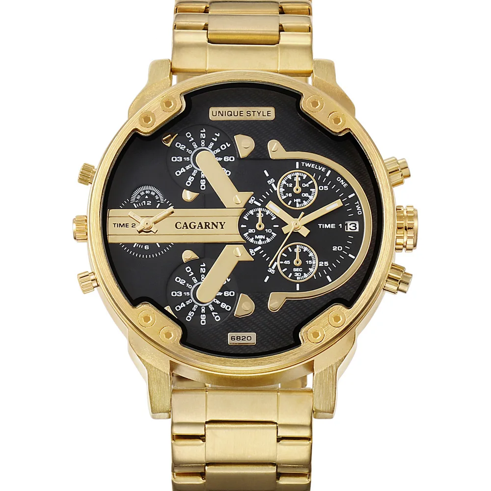 Cagarny Watch - Timeless Elegance with Gold Steel Band