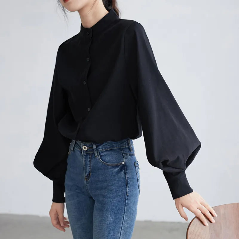 Lantern Sleeve Blouse - Ethereal Elegance