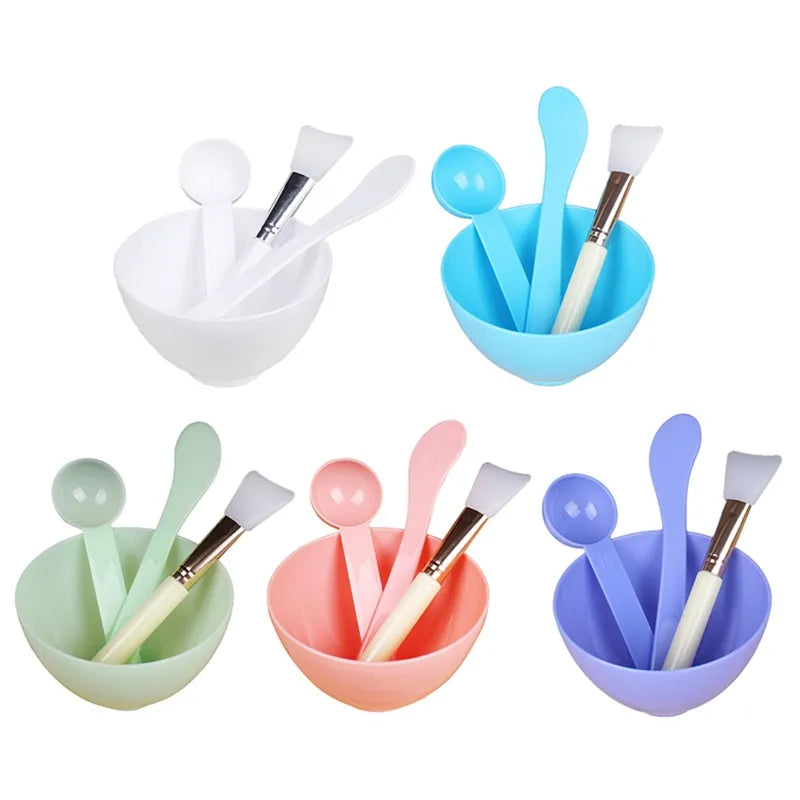 Silicone Beauty Set – 4-Pieces Facial Makeup Brushes Mixing Bowl