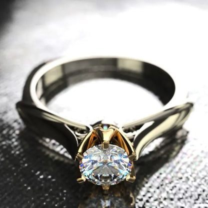 Pure 18K Gold Ring for Women Natural Moissanit Rings with Gemstones Beautiful