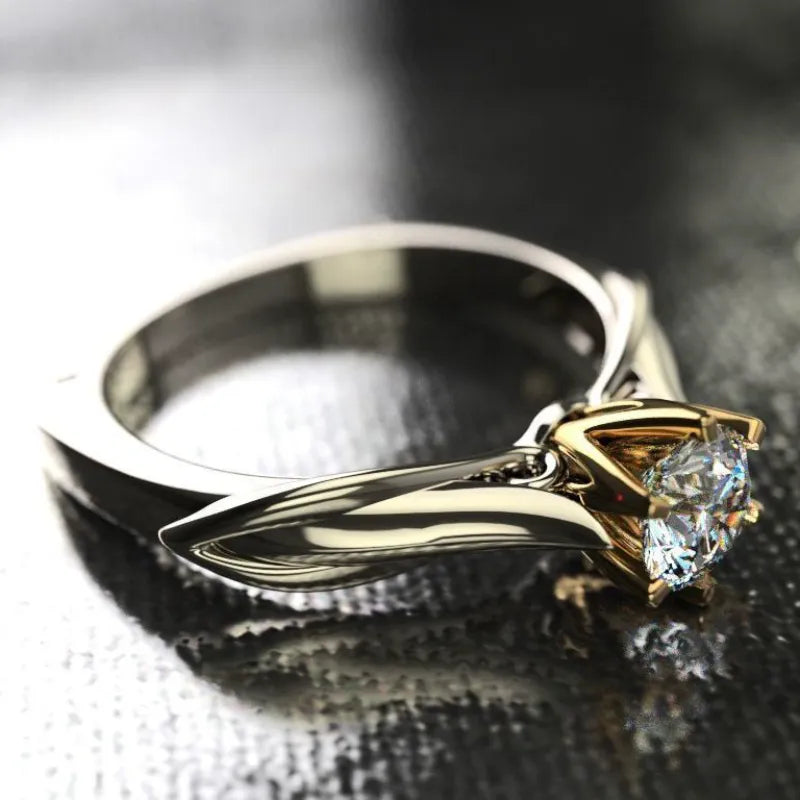 Pure 18K Gold Ring for Women Natural Moissanit Rings with Gemstones Beautiful
