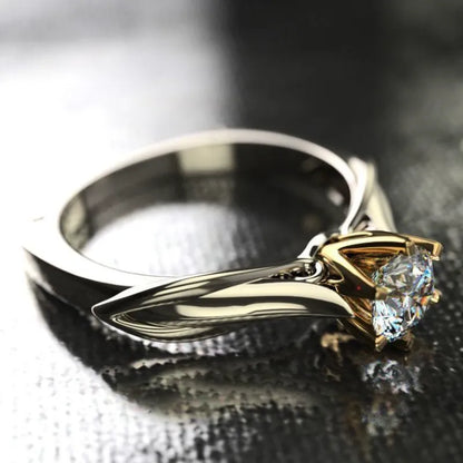 Pure 18K Gold Ring for Women Natural Moissanit Rings with Gemstones Beautiful