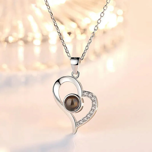 Eternal Love Set -  I Love You Heart Pendant - 100 Languages