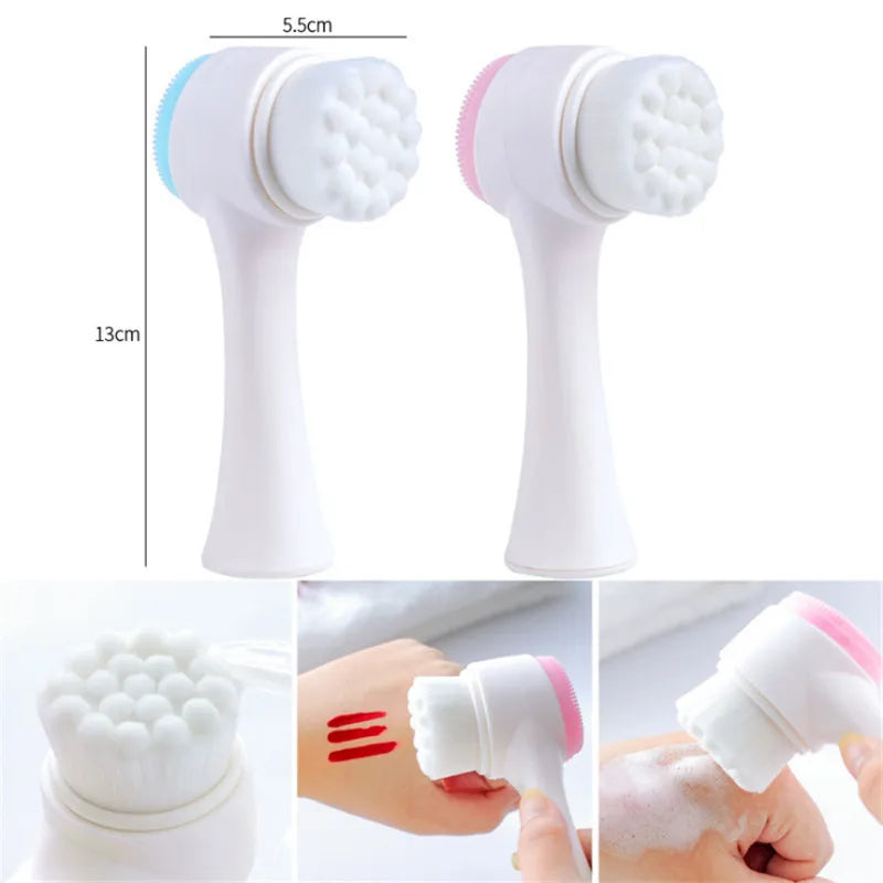 Silicone Face Cleansing Brush Double-Sided Facial -  Face Scrub Skin Care Tool