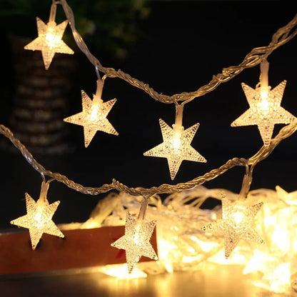 Festive LED Star String Lights