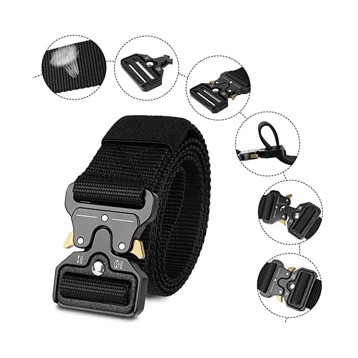 Genuine Tactical Belt Quick Release Outdoor Military Metal  Belt Soft Real Nylon Sports Accessories Men And Women Black Belt