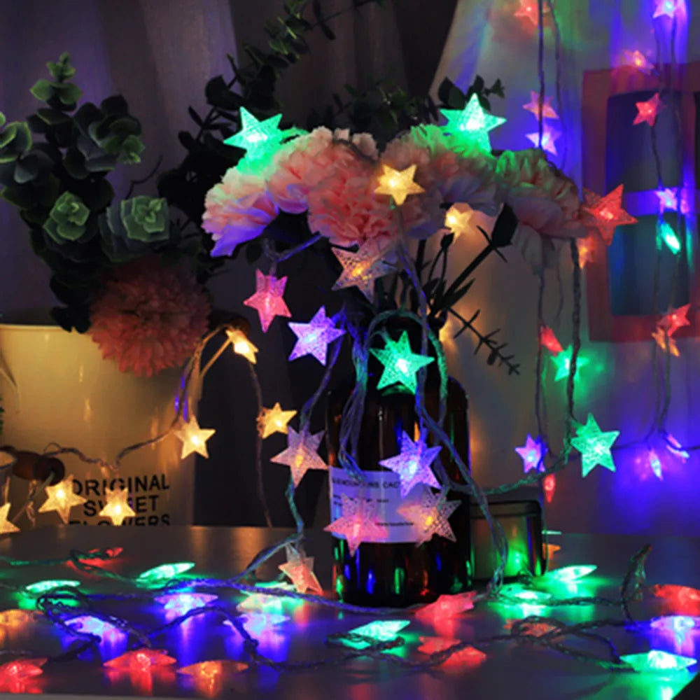 Festive LED Star String Lights