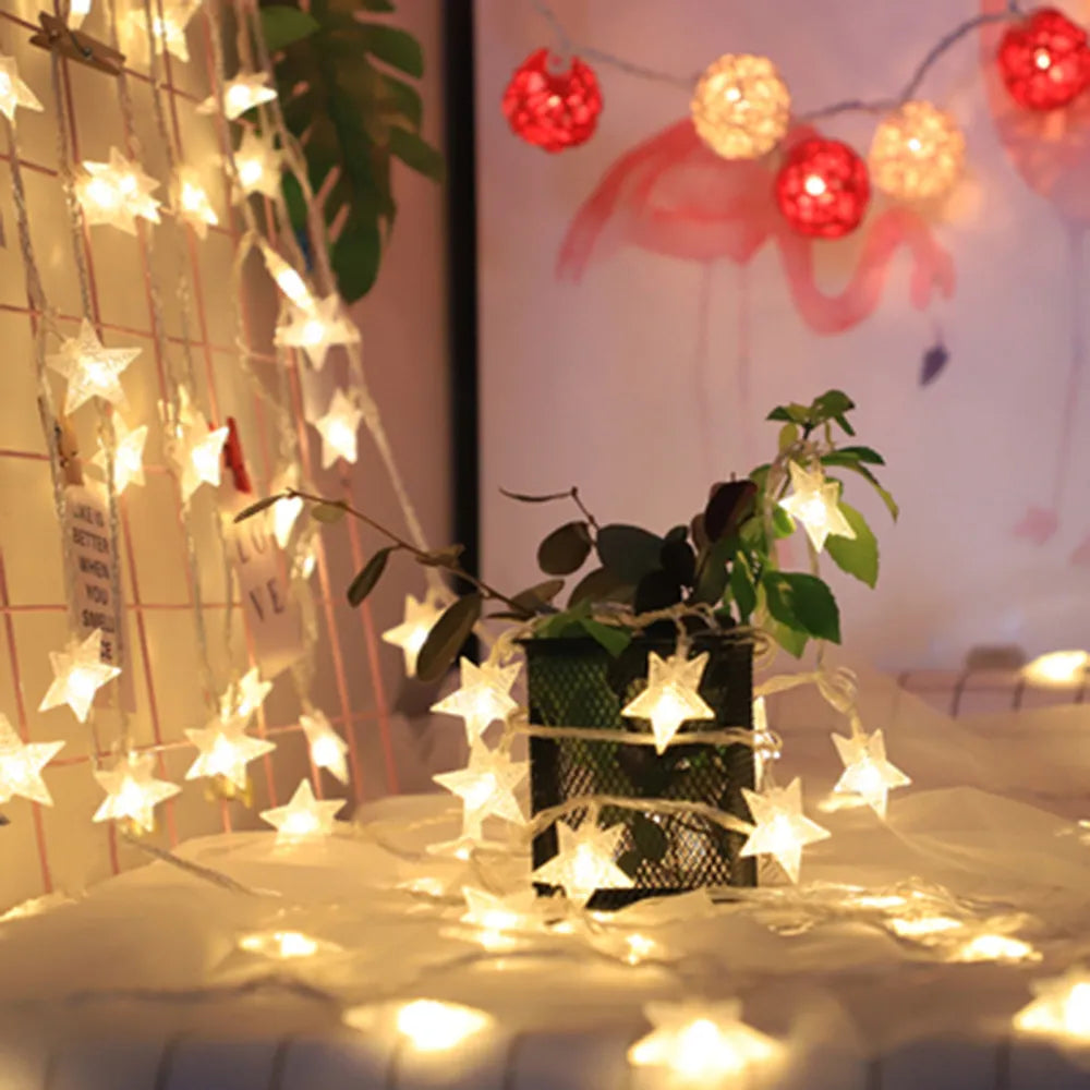 Festive LED Star String Lights