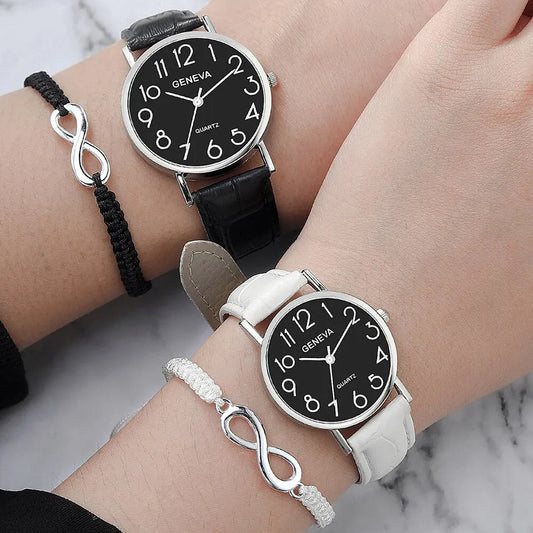 Couple Quartz Watch & Bracelet Set - Endless Love