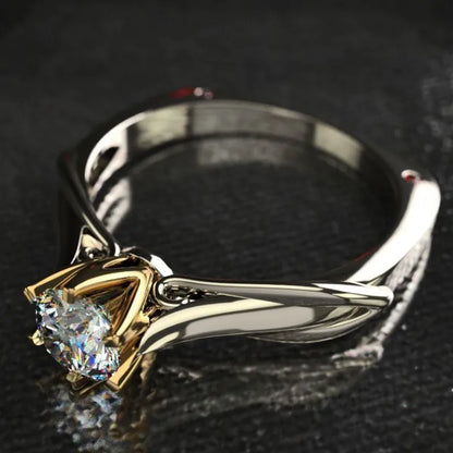 Pure 18K Gold Ring for Women Natural Moissanit Rings with Gemstones Beautiful