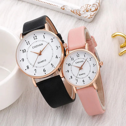 Couple Watches - Leather Quartz Wristwatches - Ideal Valentine's Day Gift for Gentlemen and Ladies