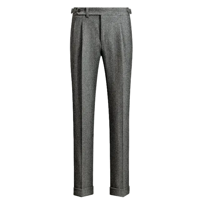 High Waist Woolen Trousers - Business Casual Elegance