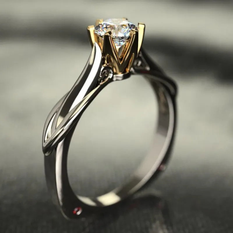 Pure 18K Gold Ring for Women Natural Moissanit Rings with Gemstones Beautiful