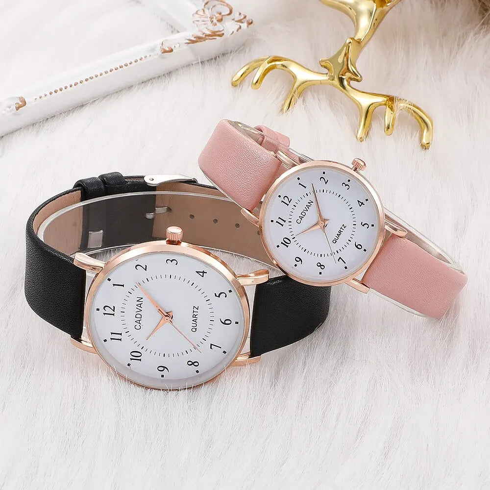 Couple Watches - Leather Quartz Wristwatches - Ideal Valentine's Day Gift for Gentlemen and Ladies