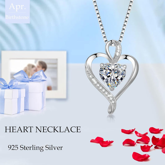 925 Sterling Silver Heart Necklace - A Passionate and Lovely Gift