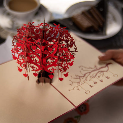 Love Tree Card: Heartfelt Greeting for Wife or Husband on Valentine's Day - 3D Card